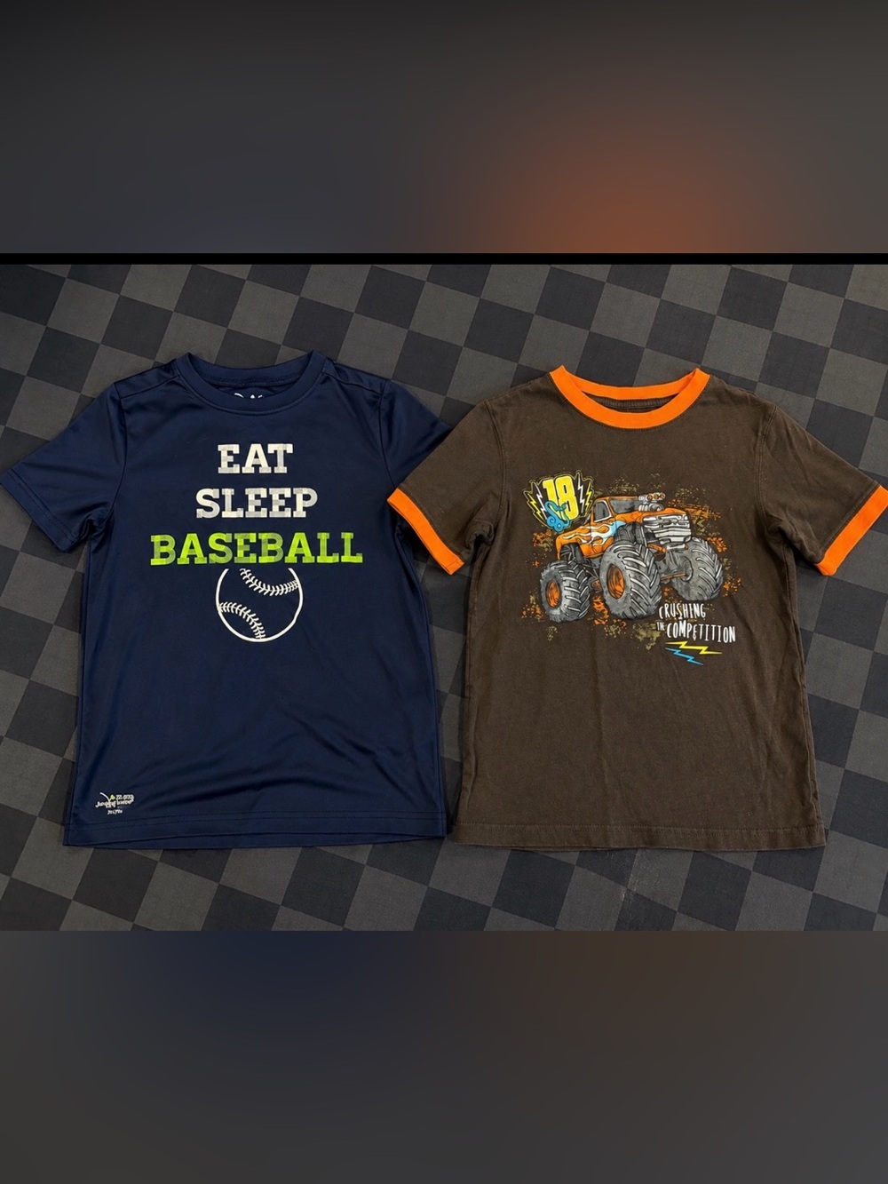 Boys Graphic T-Shirt Bundle Size 7/7X Baseball Performance Tee & Monster Truck